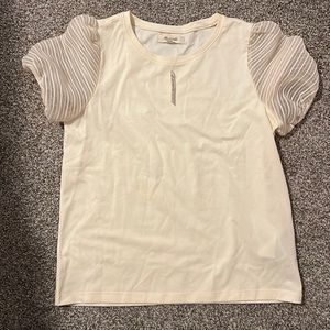 NWT Madewell Sheer Puff Sleeve Ivory Shirt